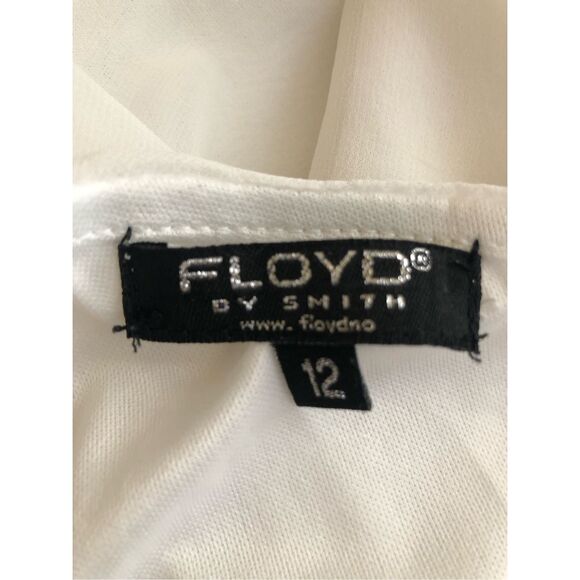 Floyd By Smith Beaded One Shoulder Mini White Dress SZ 12 - Picture 14 of 16